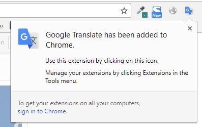 نصب افزونه Google Translate در مرورگر Chrome