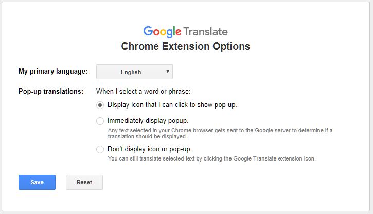 نصب افزونه Google Translate در مرورگر Chrome